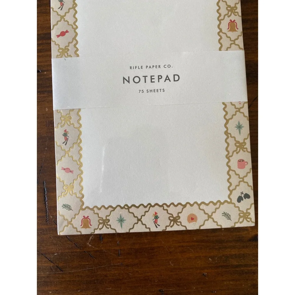 Rifle Paper Co Tis The Season Holiday Notepad 75 Sheets Gold Foil‎ NPX005 NEW